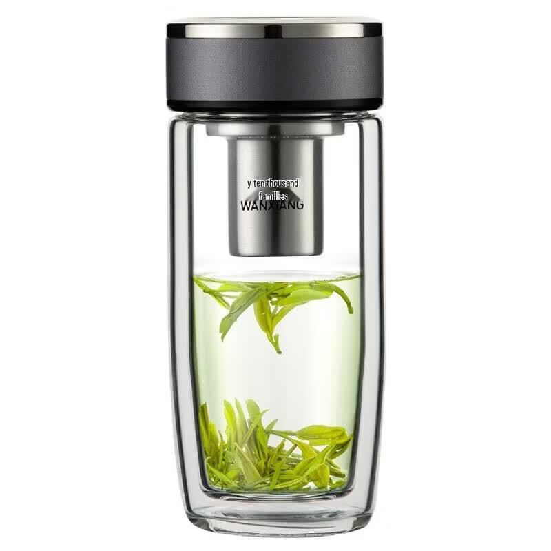 WANXIANG Double-Layer Insulated Tea Infuser Glass Cup