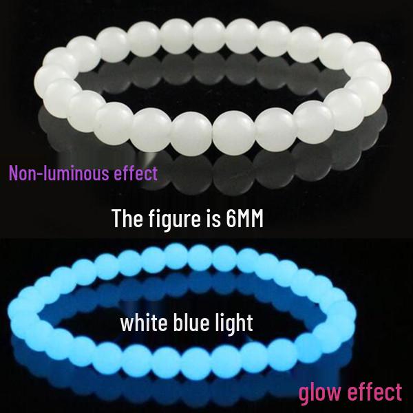 Świecąca w ciemności bransoletka dla par - Fluorescencyjny kamień Nocna Perła dla mężczyzn i kobiet