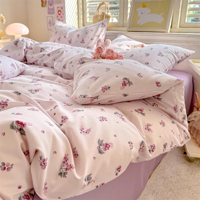 

1Pc Quilt Cover Queen Size Purple Grape Printed Housse De Couette Soft Reactive Printed Dekbedovertrek 240X220 King Duvet Cover Single150x200cm 1pc&Duvet Cover