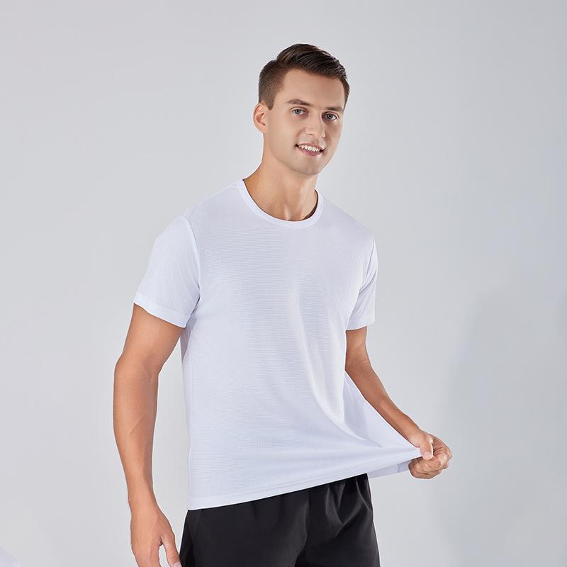 Unisex Quick-Dry Short Sleeve Running T-shirt - Solid Color Sportswear