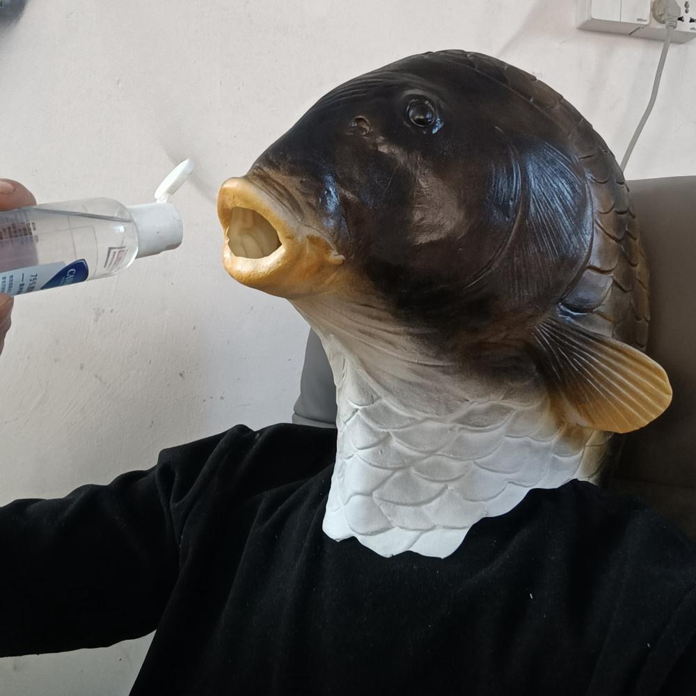 Realistic Latex Fish Masks for Adults Animal Head Mask Halloween Costume Headwear Props Masquerade Party Dress Up Decors