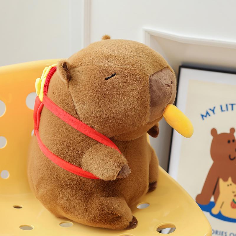 

Растягивающаяся плюшевая игрушка капибара, кукла, рюкзак с дизайном картофеля фри 23cm 0.1kg