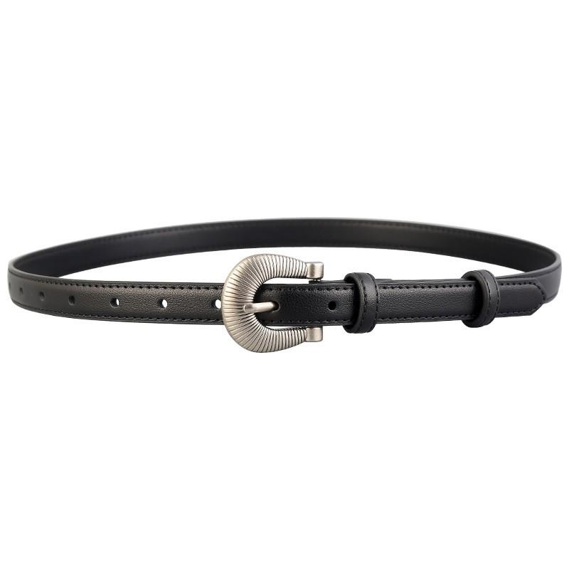 Womens Thin Genuine Leather Belt Pin Buckle Dress Jeans Fashion Casual Waistband