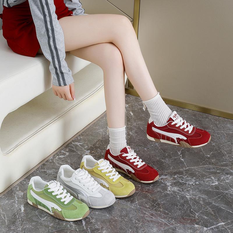 Scarpe da Ginnastica da Donna per Allenamento all'Aperto in Pelle PU Traspirante Antiscivolo Scarpe Sportive da Passeggio Casual Comode con Lacci Scarpe da Corsa Tennis per Donna