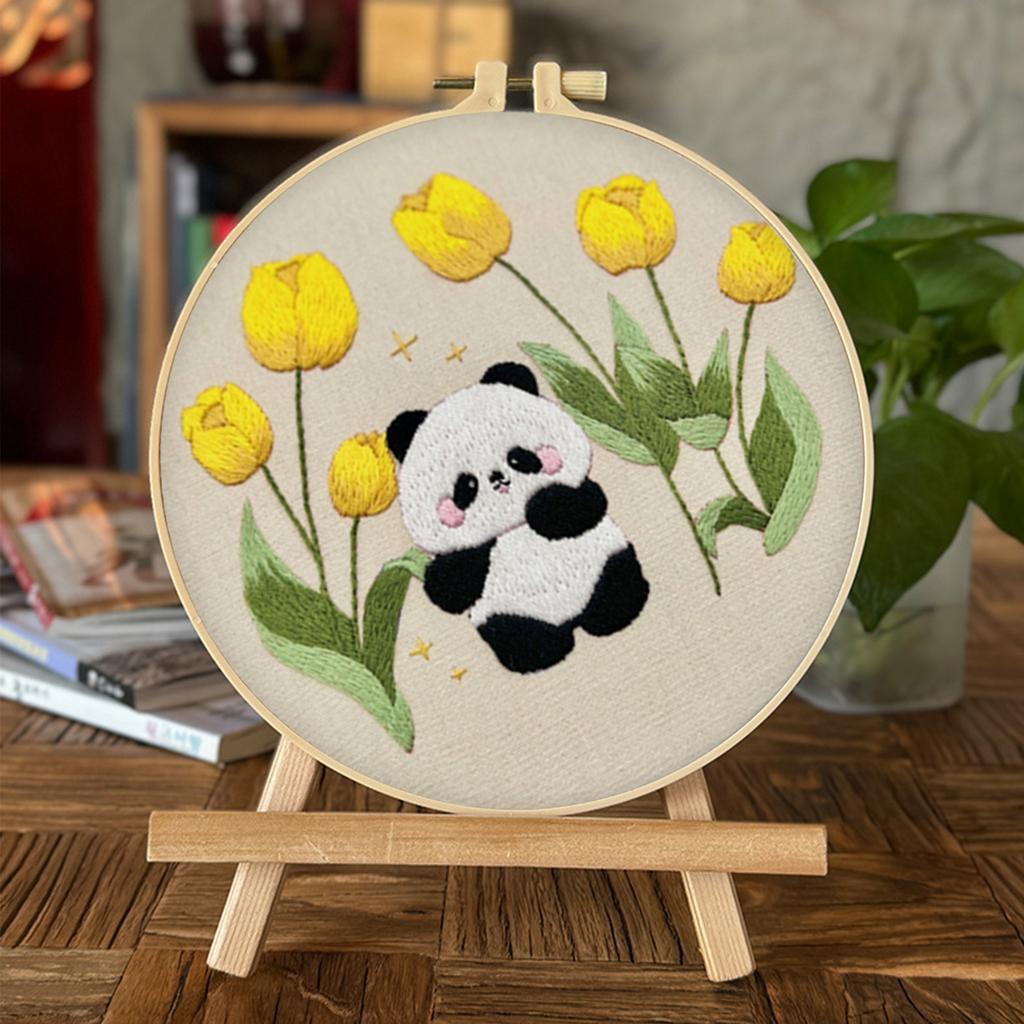 4 Pack Animal DIY Embroidery Stitches Practice Kit with Embroidery Hoop Needlework Craft for Beginners Gift for Craft Lovers