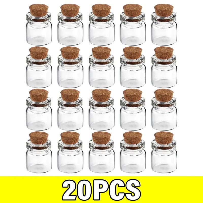 Mini Glass Bottles DIY Transparent Empty Message Wishing Bottle with Cork for Birthday Wedding Party Home Decor Favors