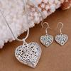 Special Offer   Copper Precious Flower Heart Necklace Earring for Women Fashion Jewelry Sets Gift Wedding Accessories