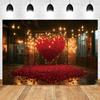 Romantic Valentine's Day Red Rose Love Candle Photography Banner Background, Indoor Scene Couple Photo Shooting Studio Backdrop