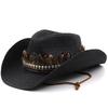 Spring summer new ethnic western cowboy straw hat Tibetan style American outdoor fashion unisex breathable sun protection hat