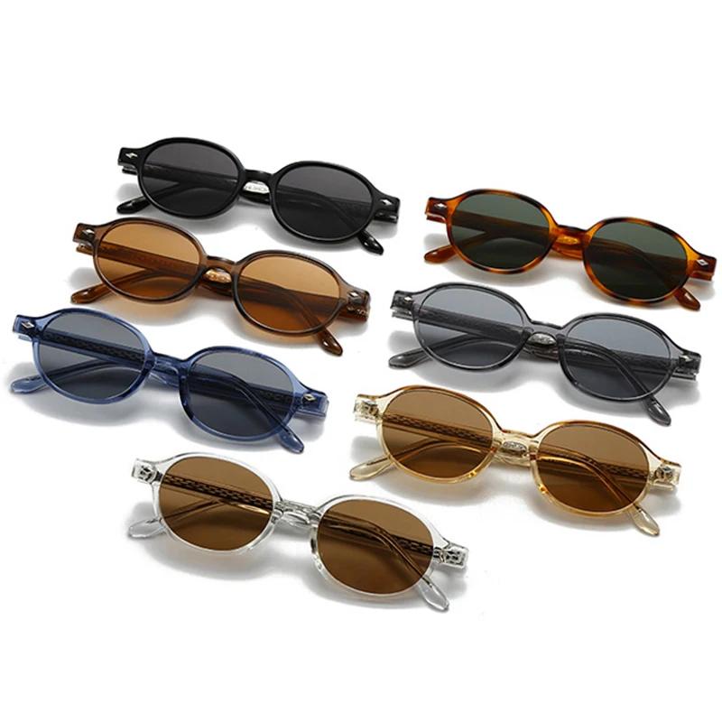  Retro Quality Small Oval Sunglasses Women Shades UV400 Fashion Rivets Men Sun Glasses
