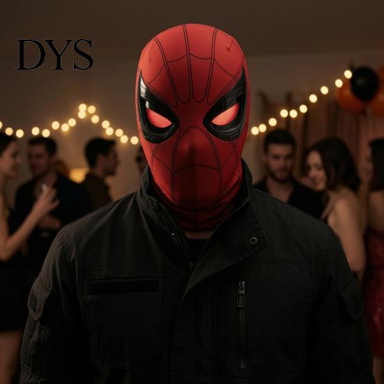 Cosplay Masks for Adults Spider LED Light-Up Mask with Moving Eyes, Remote Control Blinking Eye Halloween Costume Accessories Cosplay, Rechargeable