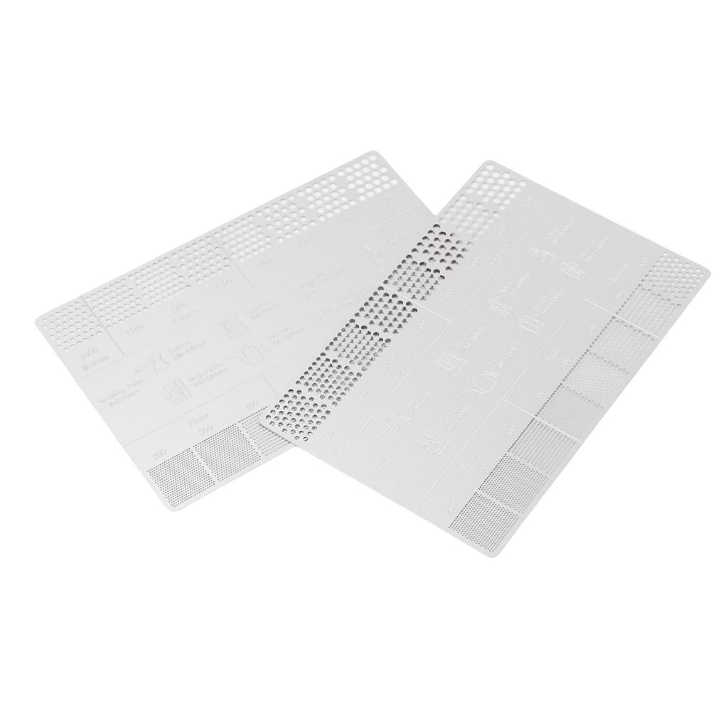 2 Pcs Ground Coffee Measuring Ruler Stainless Steel Coffee Grind Size Measuring Tool 200 1700 Microns