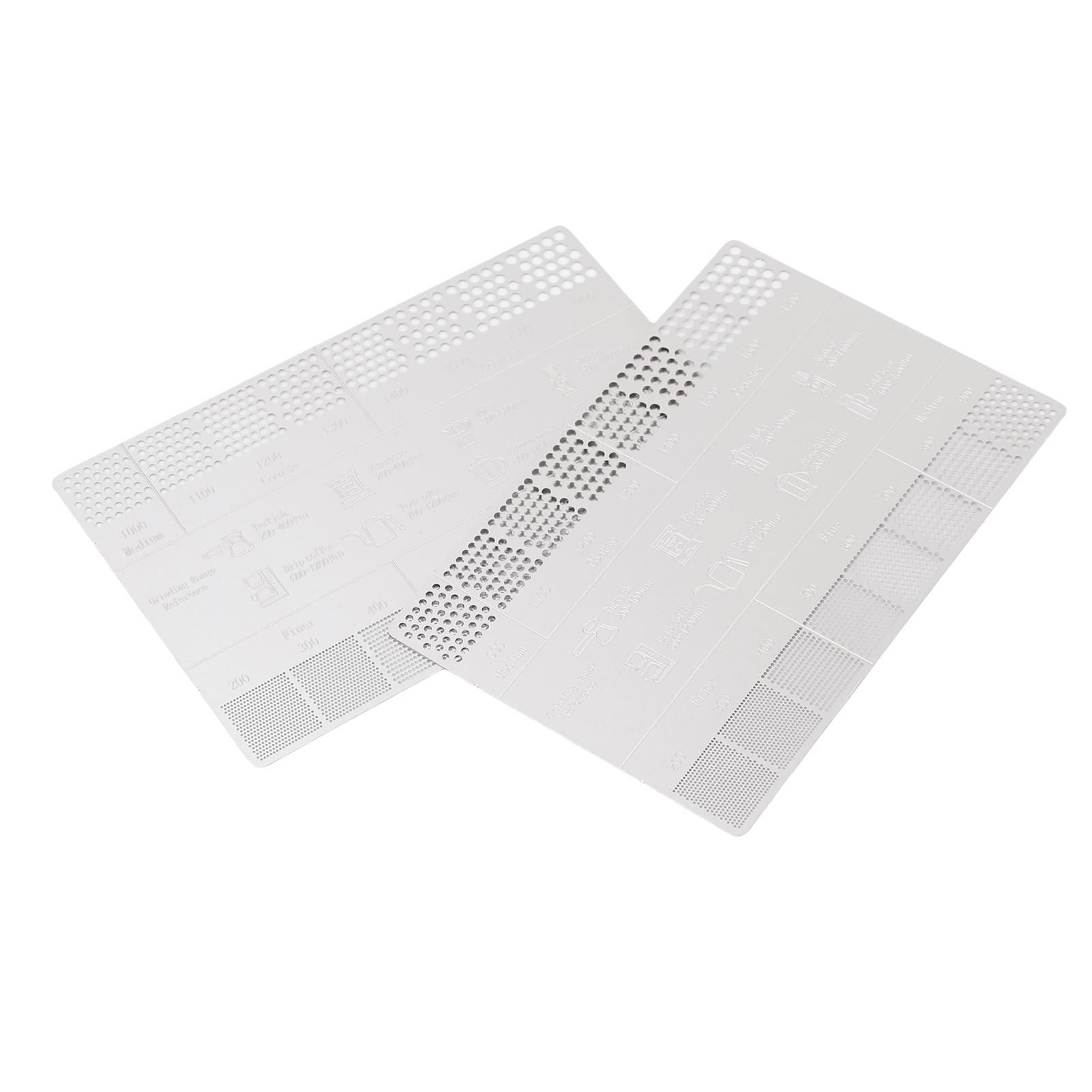 

2 шт. Мерная линейка для молотого кофе, из нержавеющей стали, инструмент для измерения размера помола кофе 200 1700 микрон