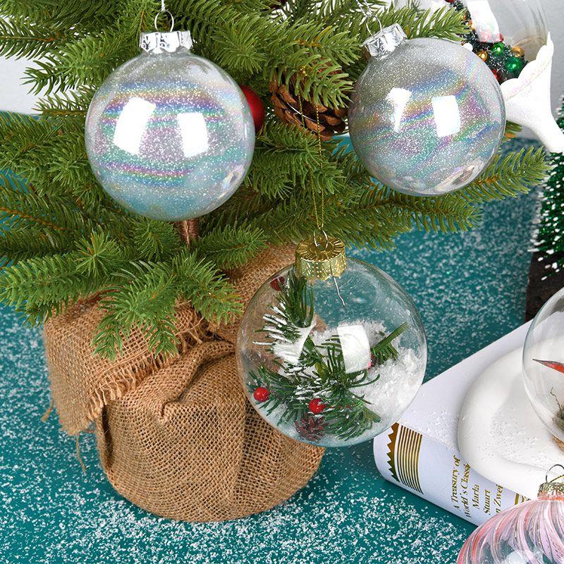 Christmas Decoration Glass Filling Ball Ornaments Creative Pendant Christmas Tree Scene Hanging Ball Accessories Holiday Gifts