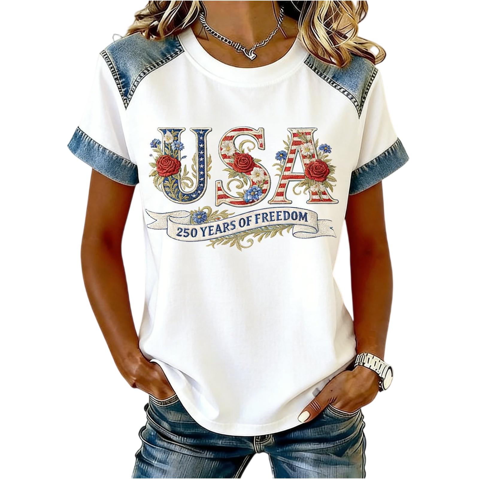 

Women s Fashion Casual Letter-Printed Top XL