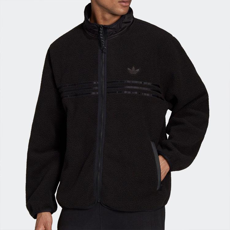 Adidas Originals Trefoil Warm Fleece Sports Jacket Men Jackets Black HF9216