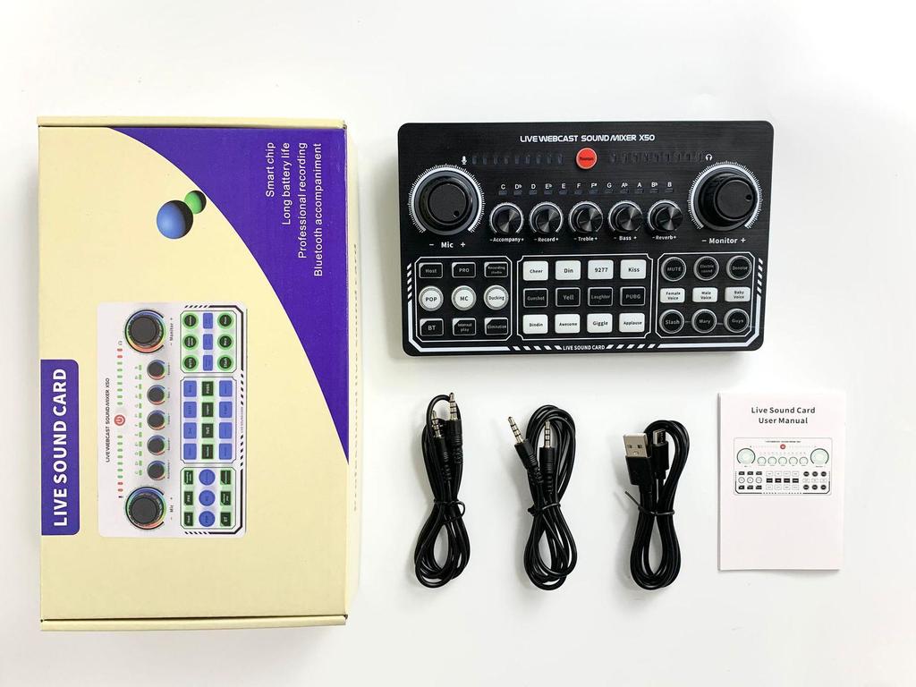 Mobile Phone Sound Card Type-C Converter & Microphone Set for English Podcasting & Live Broadcasts - F998