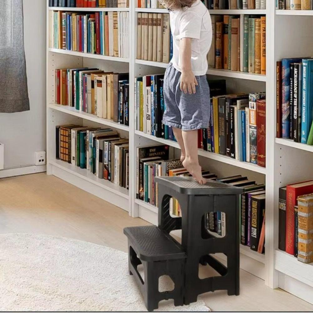 Multi Functional Foldable Stool Stable Support Thickened Plastic Climbing Stool Lightweight Anti Slip Step Stool Garage