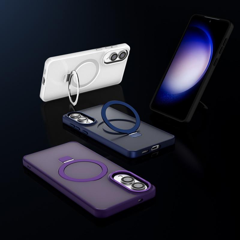 Amazon applies Samsung s25Edge mobile phone case with matte skin feel Samsung s25plus magnetic bracket mobile phone case.