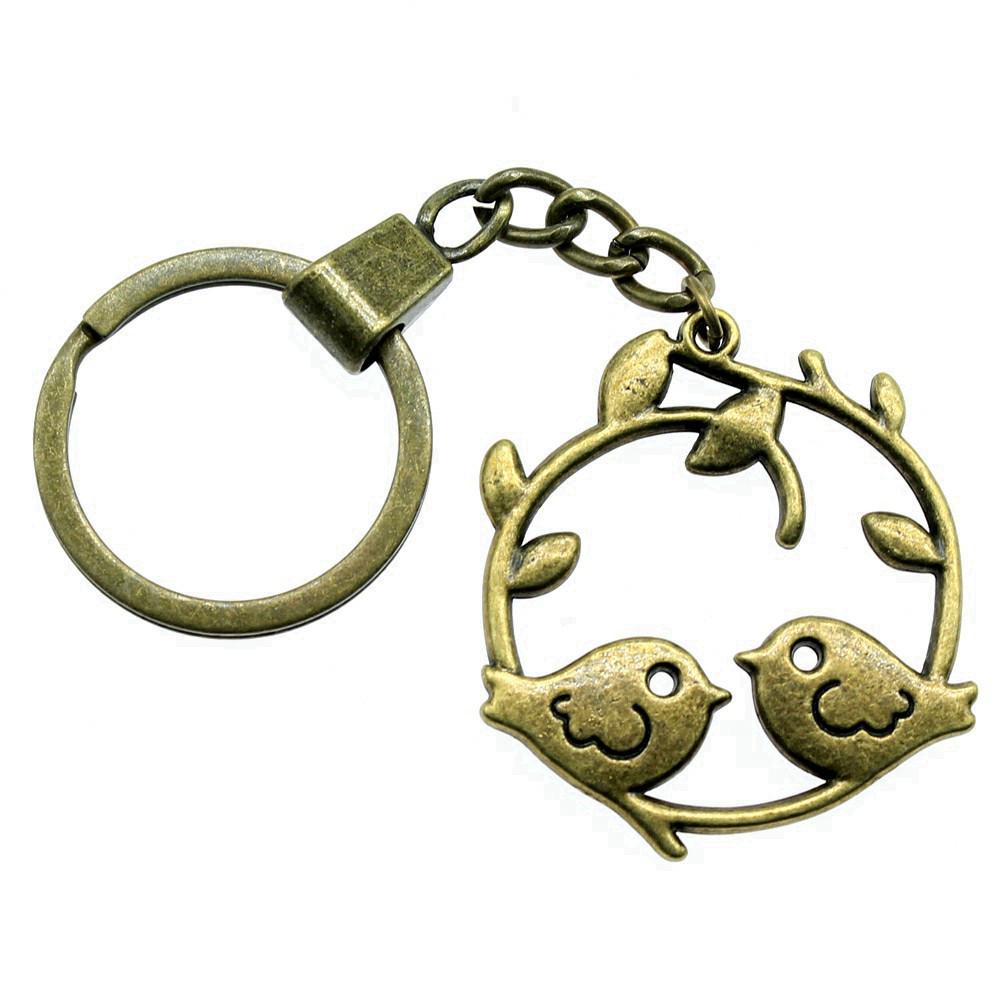 Vintage Bi Insekt Charme Sommerfugl Nøglering Fugl Antik Dyr Nøglering 30mm