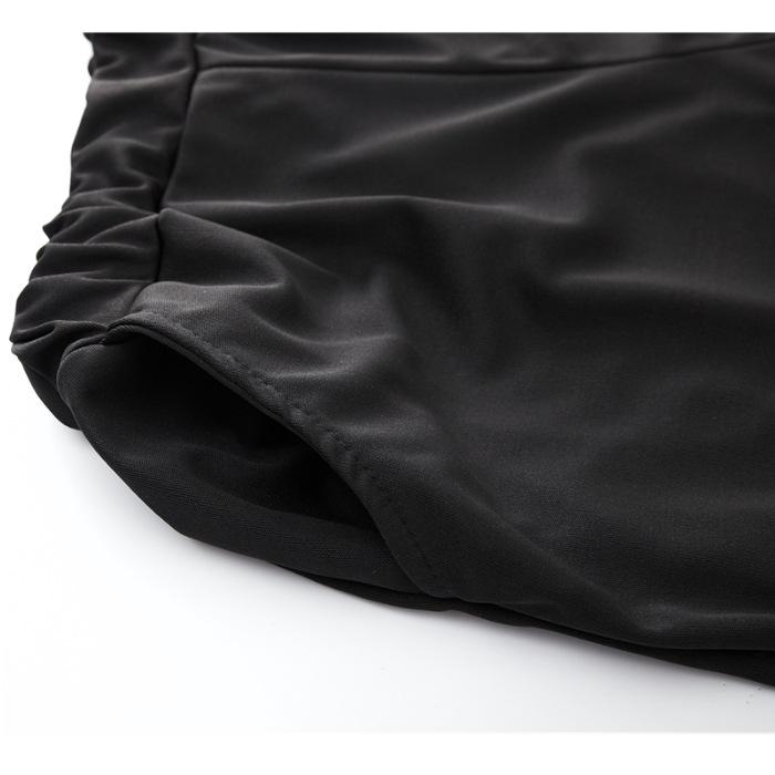 Summer Sports Couples' Elastic Waist Polyester Shorts with Pockets - Men's & Women's Black Shorts