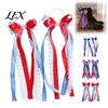 Boot Accessories for Girls 2Pcs Ribbon Bow Charms, Patriotic Cowboy Charms with Lace, Cute Plaid Striped Women Cowgirl Western Style Boots Retro