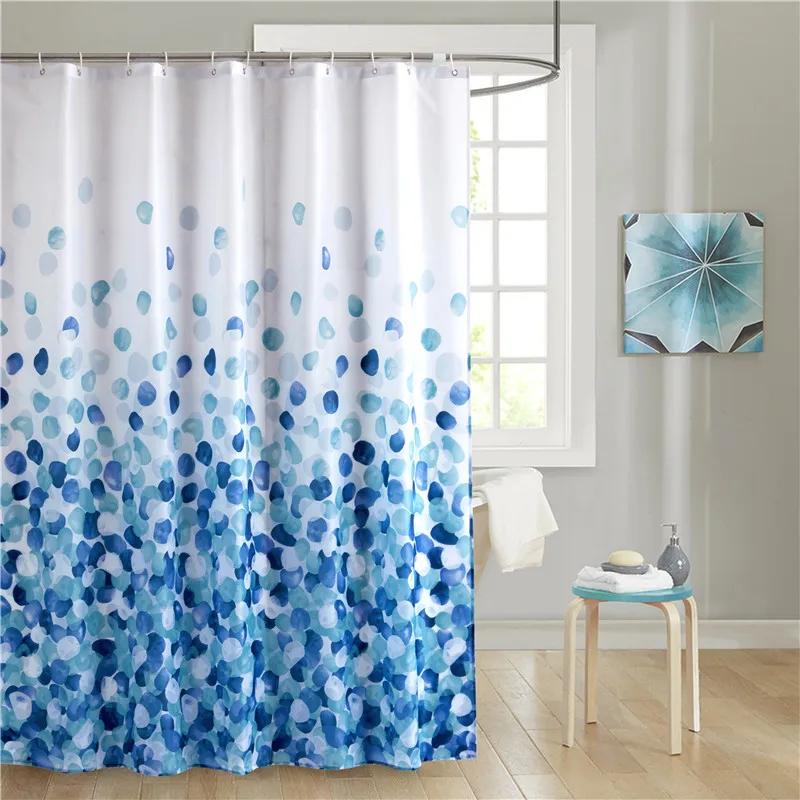 

Blue Pebble Stone Rocks On White Bathroom Cloth Shower Curtain With 12 Pcs Hooks Waterproof Shower Curtains For Bathroom Decor W60H190(CM)-1 Pcs