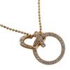 Heart Necklace Pink Gold Plated Gold/Rhinestone Heart 7.4g Women Used