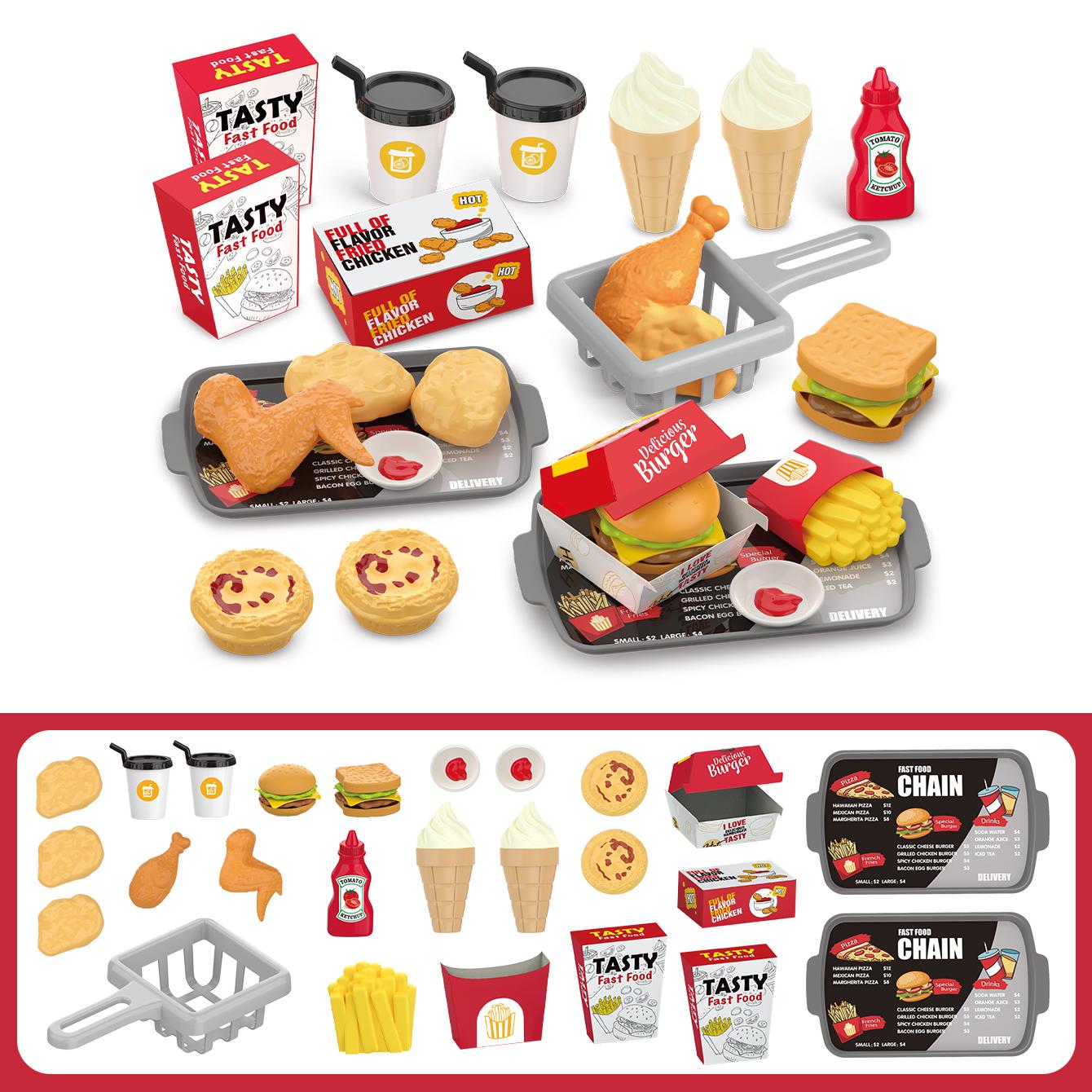 Children s toys: Pretend play, barbecue, fast food, pizza, sushi, afternoon tea, desserts, kitchen food, toy sets