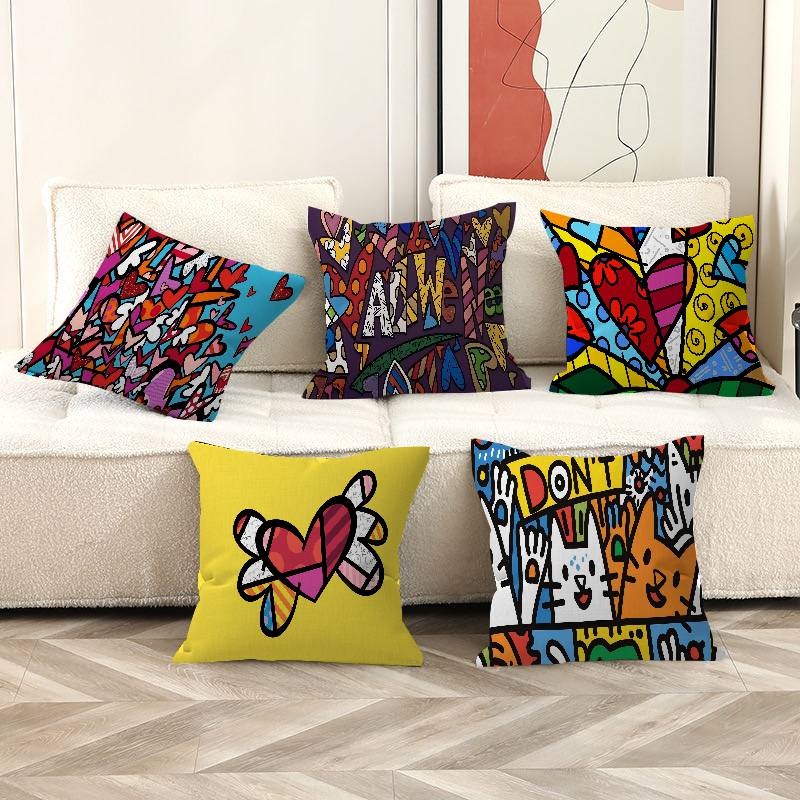 B-Britto Art Copricuscino Design Cuscino Copertura Decorazione Decorazione Festiva
