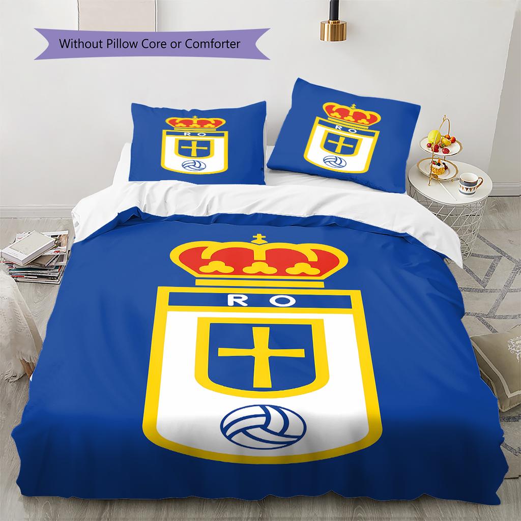 Real Oviedo Pattern Bedding,Quilt Set Quilt Cover Pillowcase Home Birthday Gift (1 * duvet cover + 2 * pillowcase, without core)