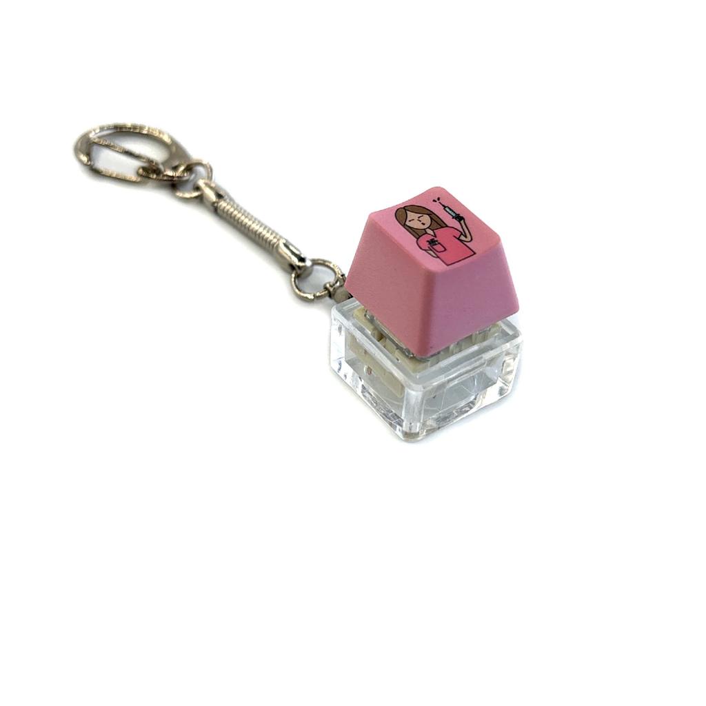 Decompression Keychain Mechanical Keyboard Button Keyring Fingertip Key Cap Pendant Antistress Toy
