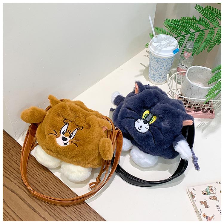 2024 Cross-Border Cartoon Plush Handbag: New Cute Girl's Shoulder & Crossbody Bag