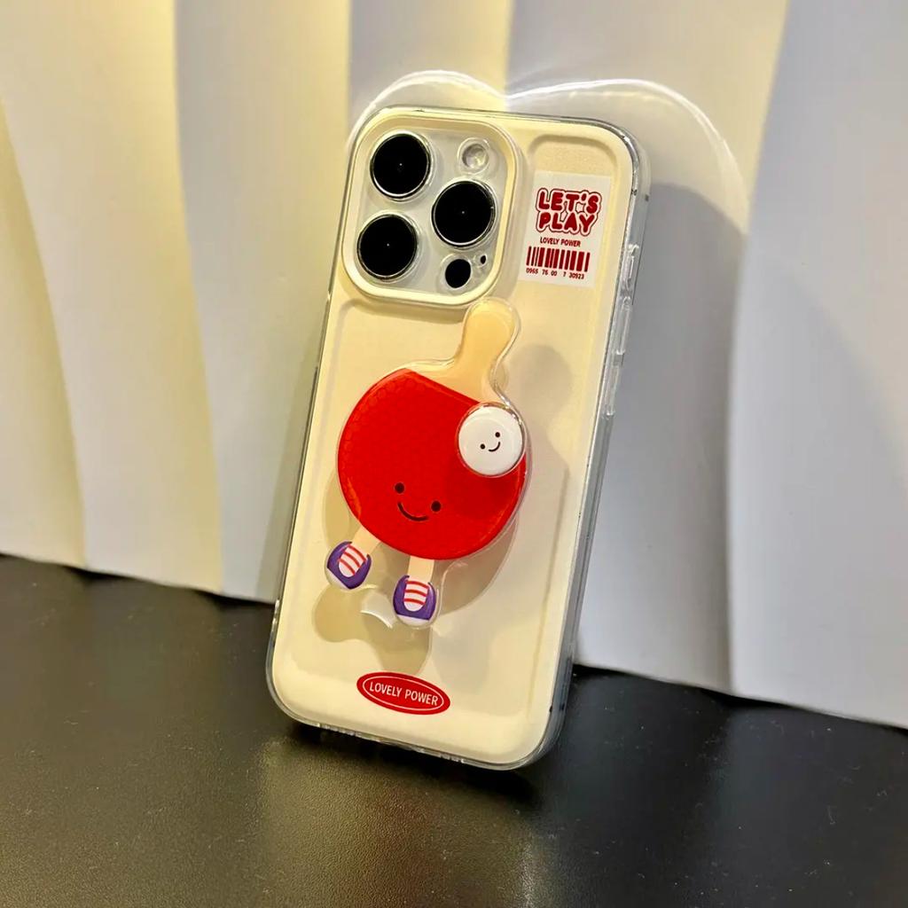 Feather Table Tennis Racket Stand Suitable for IPhone16 15 Protective Case Apple 14 Mobile Phone Case 13 New Model 12 Women