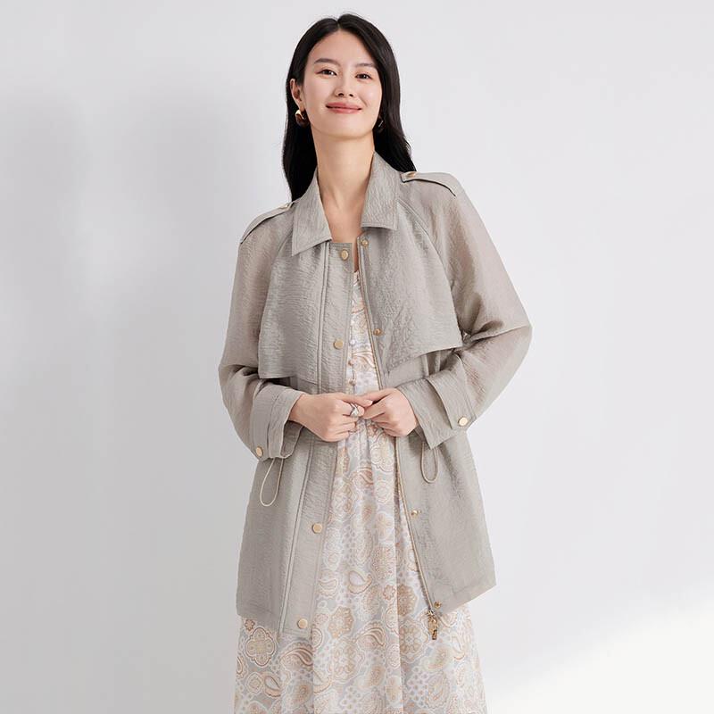 JESSIE Drawstring Waist Trench Coat