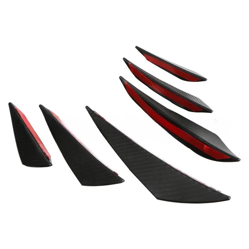 4/6 pcs front bumper lip decoration diffuser splitter fins body spoiler canard modified car exterior parts universal