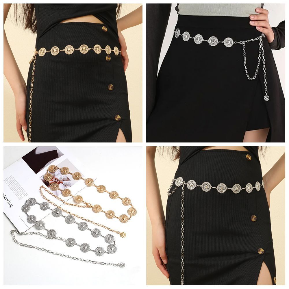 Gold Color Chain Belt Metal Waist Chain Jeans Pants Decor Waist Jewelry Accessory  Skirt Decor
