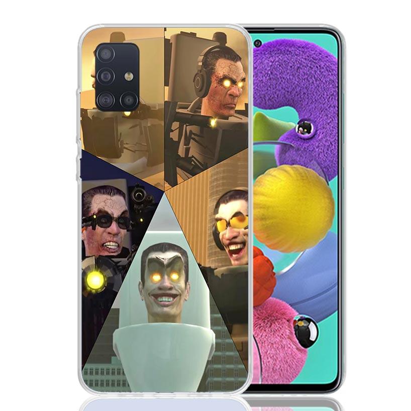 S-Skibidi Toilet Mobile Cell Phone Case for Samsung Galaxy A52 A51 A50S A12 A22 A32 A72 A10S A30S A31 A71 Note 20 Ultra 10 Plus