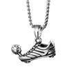 New Titanium Steel Necklace Football Shoe Jewelry Men's Pendant Street Sports Style Trendy Jewelry