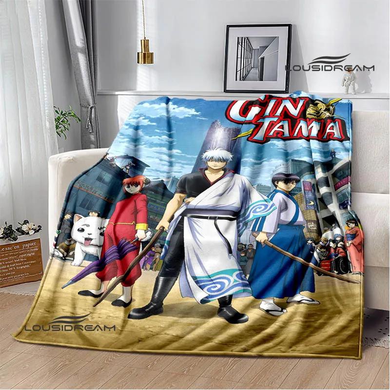 GINTAMA Cartoon Printed Blankets Picnic Blanket Warm Flannel Blankets Home Bed Linings Blankets for Beds Birthday Gift