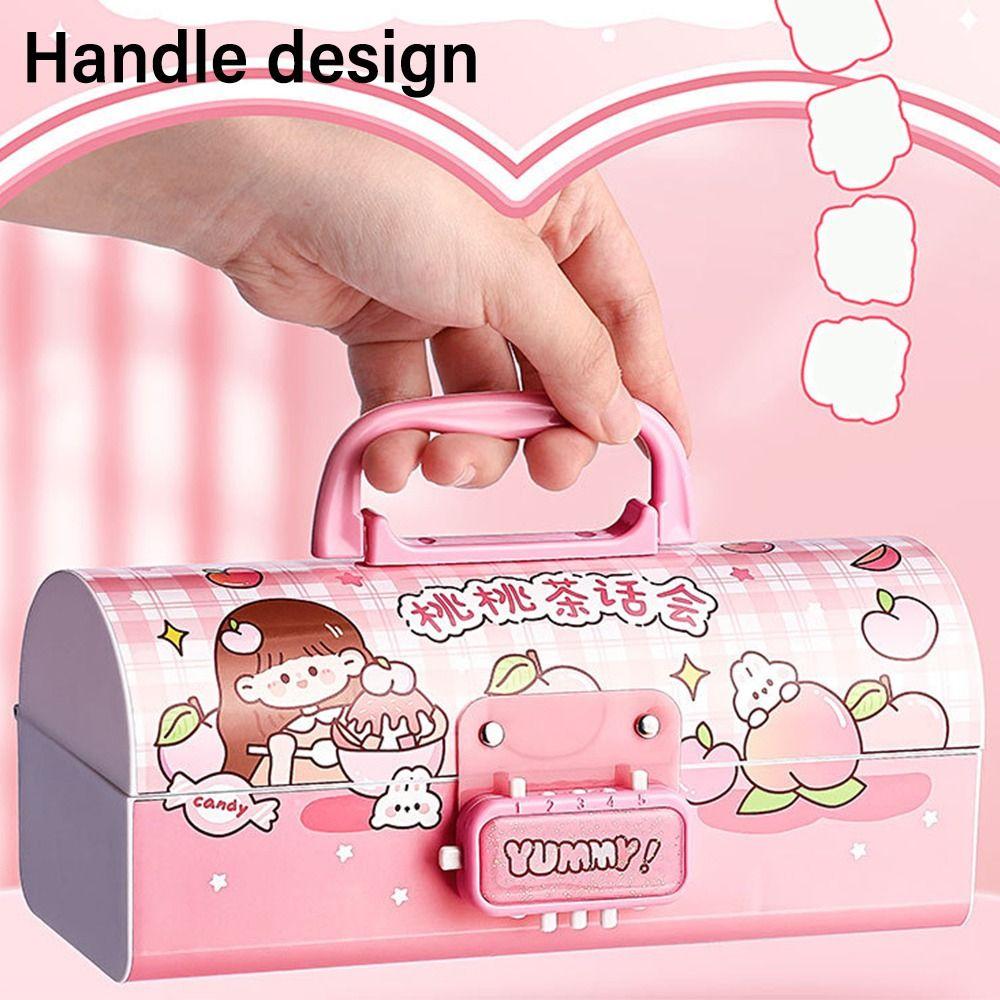 Multi-Function Pencil Case With Password Lock Stationery Storage Box Cartoon Pen Box  Student Gift