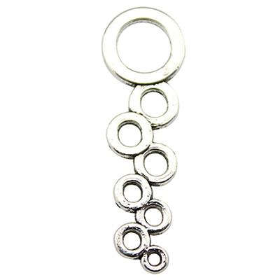 10 Stück 37x11mm Kreise Verbinder Charms Antik Silber Farbe für Schmuckmarke: WYISYWG