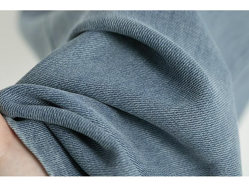 Lyocell 49.6% Super Soft Elastic Waist Denim Curved Leg Floor-Length Banana Pants - Spring Collection