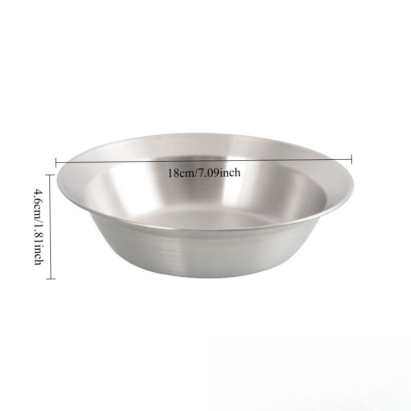 

Outdoor Dinnerware Set 201 Stainless Steel Plates Bowls Dishes BBQ Grill Camping Picnic Utensils