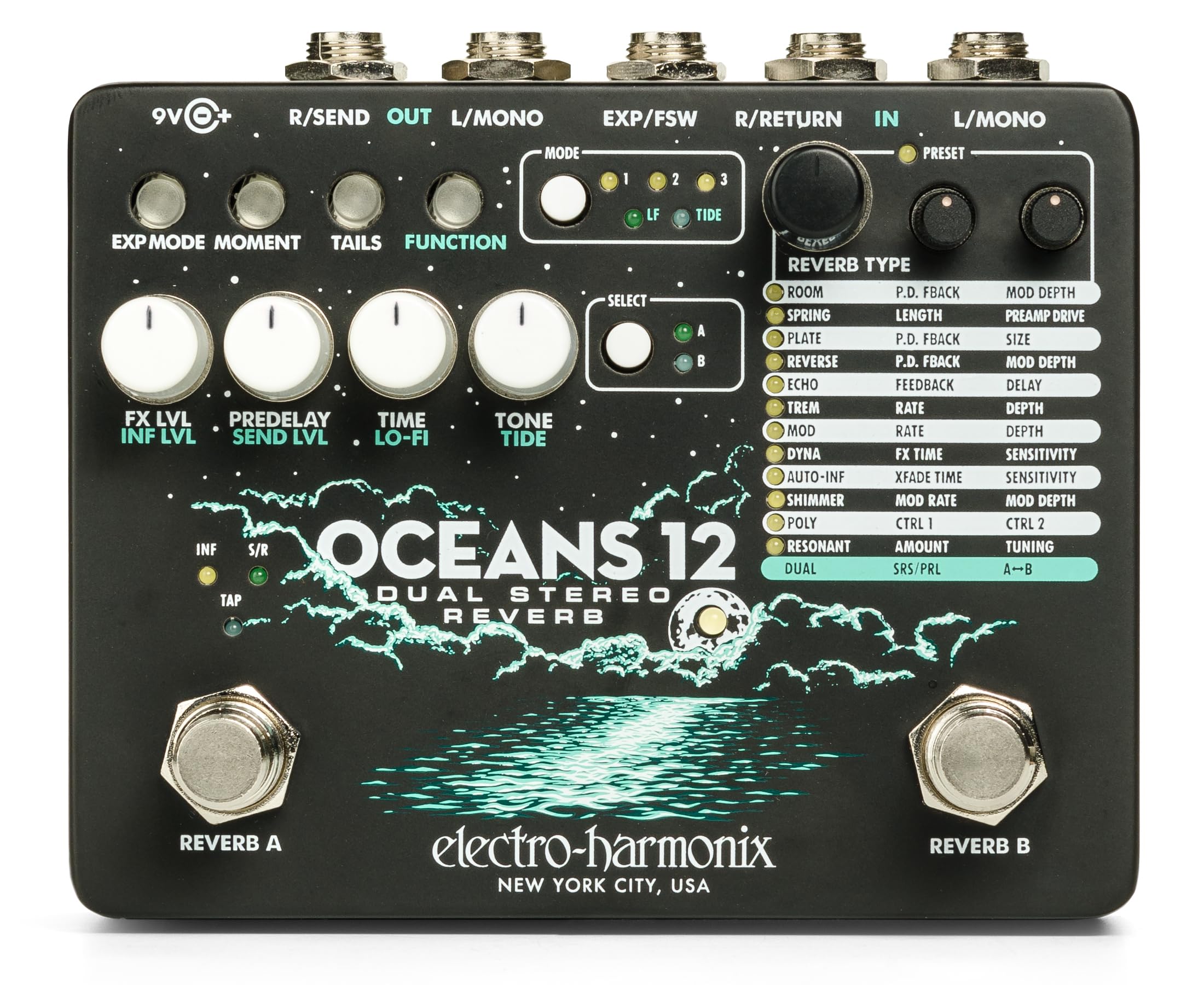

12 Dual Stereo Reverb Reverb electro-harmonix/OCEANS Electro-harmonix