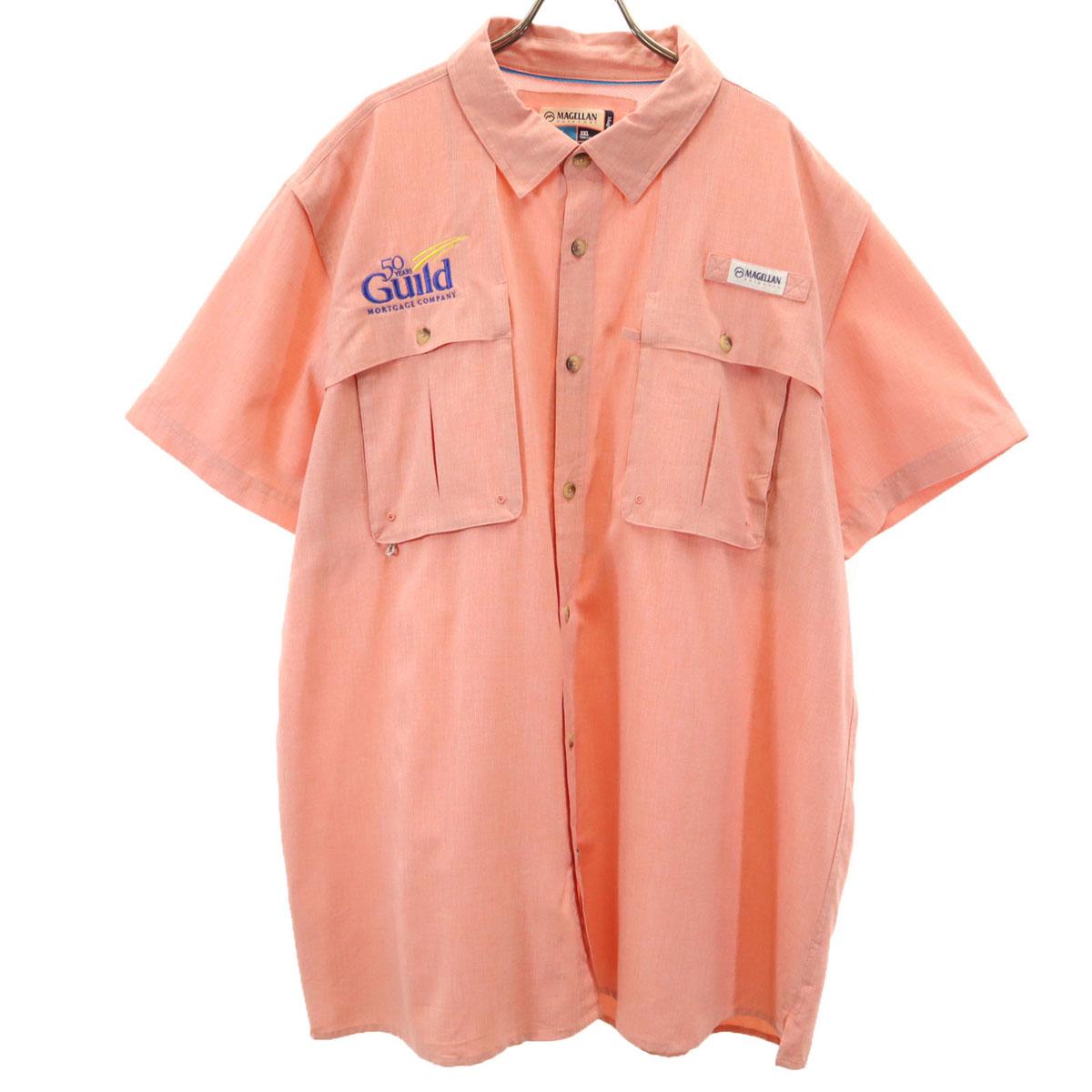 

MAGELLAN outdoors Футболка с коротким рукавом 2XL Розовая Большой размер Вентиляция Мужская Б/у