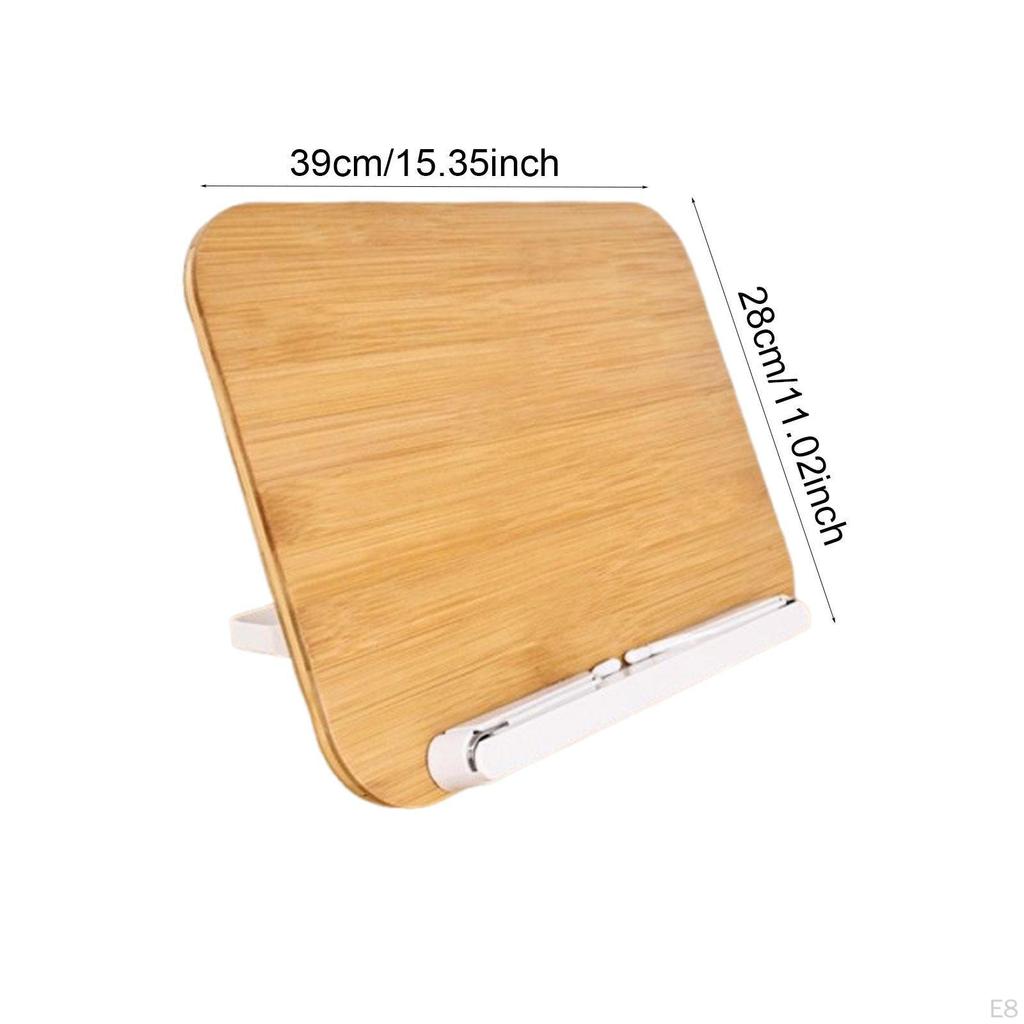 Book Stand for Reading Wooden Bookstand Foldable Portable Adjustable Holder Textbook Sheet
