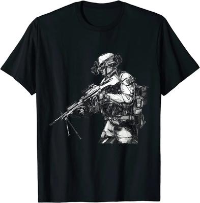 Ranger Night Vision Hand Drawing Army Soldier T-Shirt. Summer Cotton Short Sleeve O-Neck Mens T