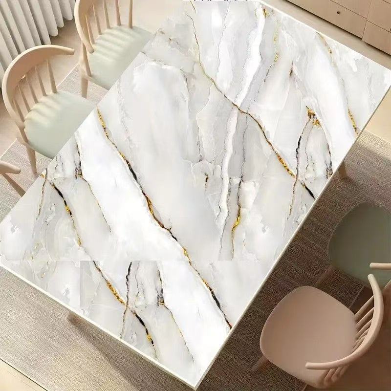 40cm Self-Adhesive Marble Film Oil-Proof Heat-Resistant Kitchen Wall Stickers for Cabinet Home Renovation Decorative Wallpaper