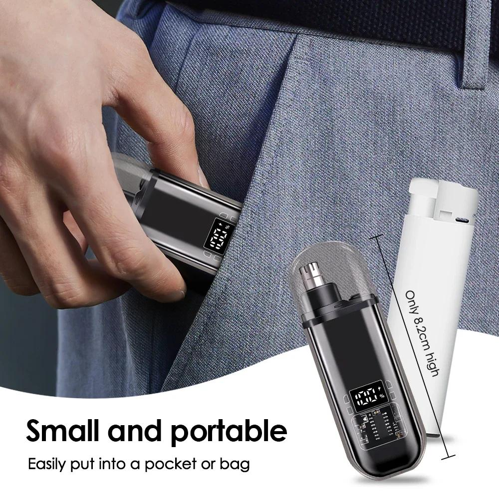 Portable Electric Nose Hair Trimmer USB Charging Nose Ears Hair Eyebrow Trimmer for Men Rechargeable Painless Set